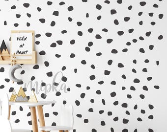 HandDrawn Polka Dots Decals, Choose Your Color, Dalmatian Spots Stickers