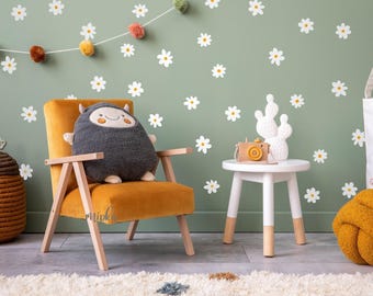 Daisy Wall Decals -  Large Set of Flower Wall Stickers, Nursery Decals, Boho Nursery