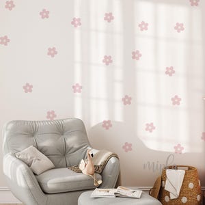 Daisy Wall Decals - Geometric Flower Wall Stickers, Nursery Decals, Boho Nursery