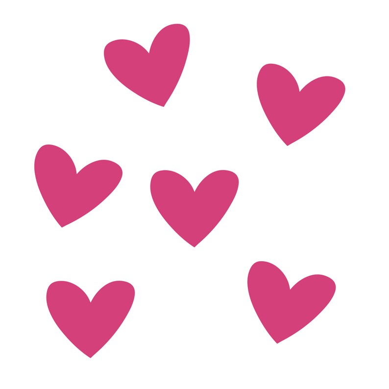 Hearts Decal Choose Your Color Decals Stickers Doodle Etsy