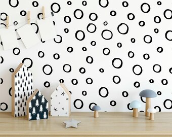 Hand Drawn Circles Decals - Choose Your Color