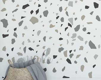 Terrazzo Wall Decal - Choose Your Colors, Terrazzo Pattern