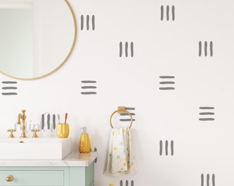 Hand Drawn Line Wall Decals, Choose Your Color