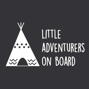 Boho Baby On Board Customized Decal For Kids Little Adventurers On Board Baby On Board With Teepee, Bumper Sticker, Tipi Bumper Sticker