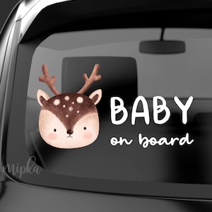 Spersonalizowana naklejka/kalkomania Boho Deer Baby on Board