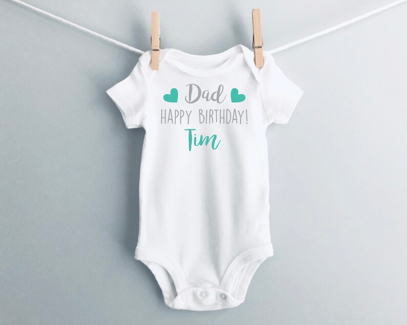 Happy Birthday Daddy Bodysuit Birthday Greetings Bodysuit Etsy