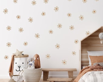 Adesivi murali a forma di margherita - Adesivi murali a forma di fiore, adesivi per cameretta dei bambini, cameretta dei bambini in stile bohémien