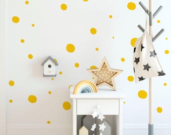 Hand-Drawn Polka Dot Decals – Choose Your Colors, Nursery Wall Decor