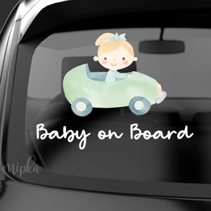 Spersonalizowana naklejka/kalkomania Boho Baby on Board dla dzieci, Boho Baby Girl on Board, Baby on Board Watercolor
