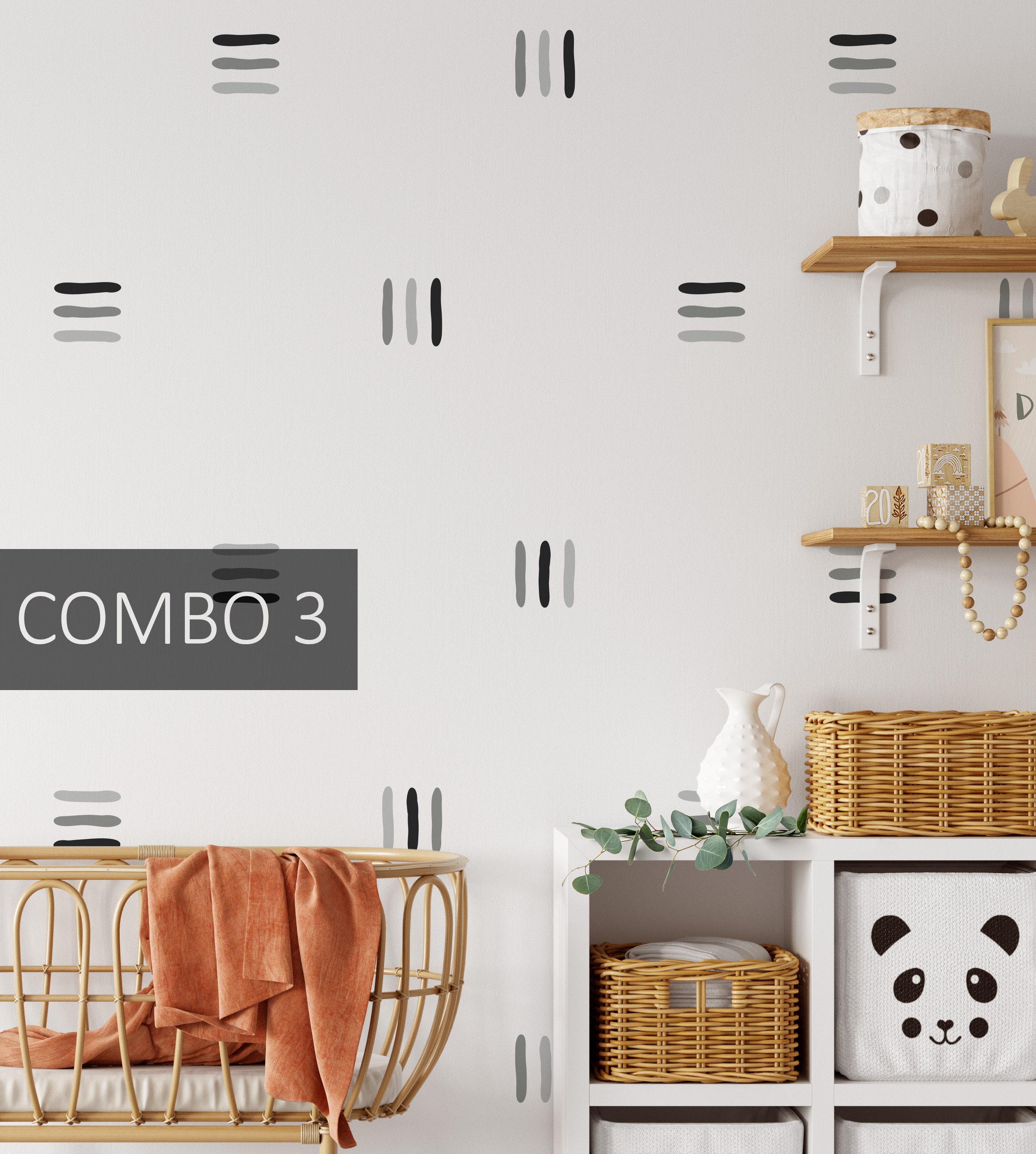 Line Work Decal Colorful Line Wall Decals, Line Group Decals, Hand Drawn - Choose Your ...