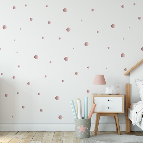 Rose Gold Metallic Polka Dot Wall Decal Nursery Kids Room Peel Etsy