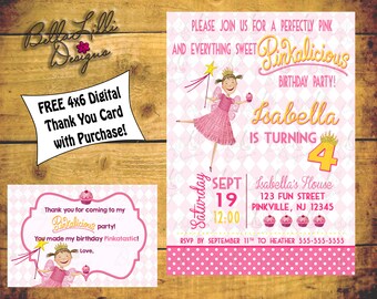 Printable Pinkalicious Birthday Invitation, Pinkalicious Birthday Party Invite, Personalized, Digital, Printable