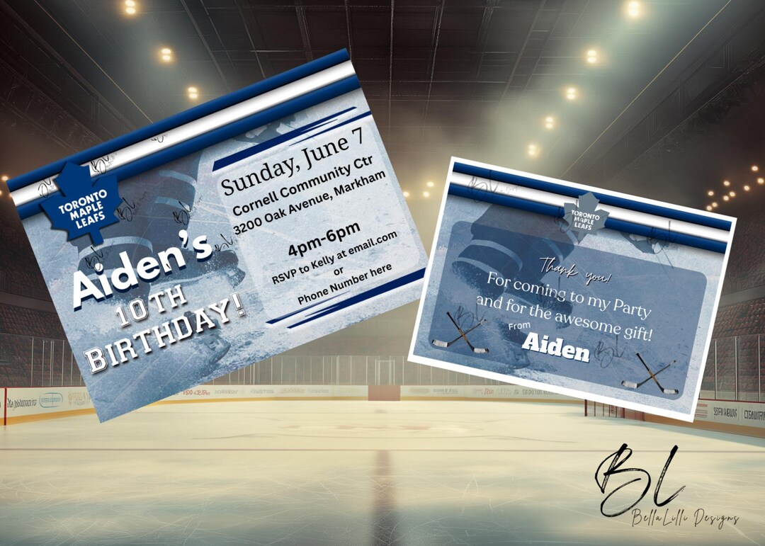 Toronto Hockey Birthday Invitation Template, Editable Sports Invite ...