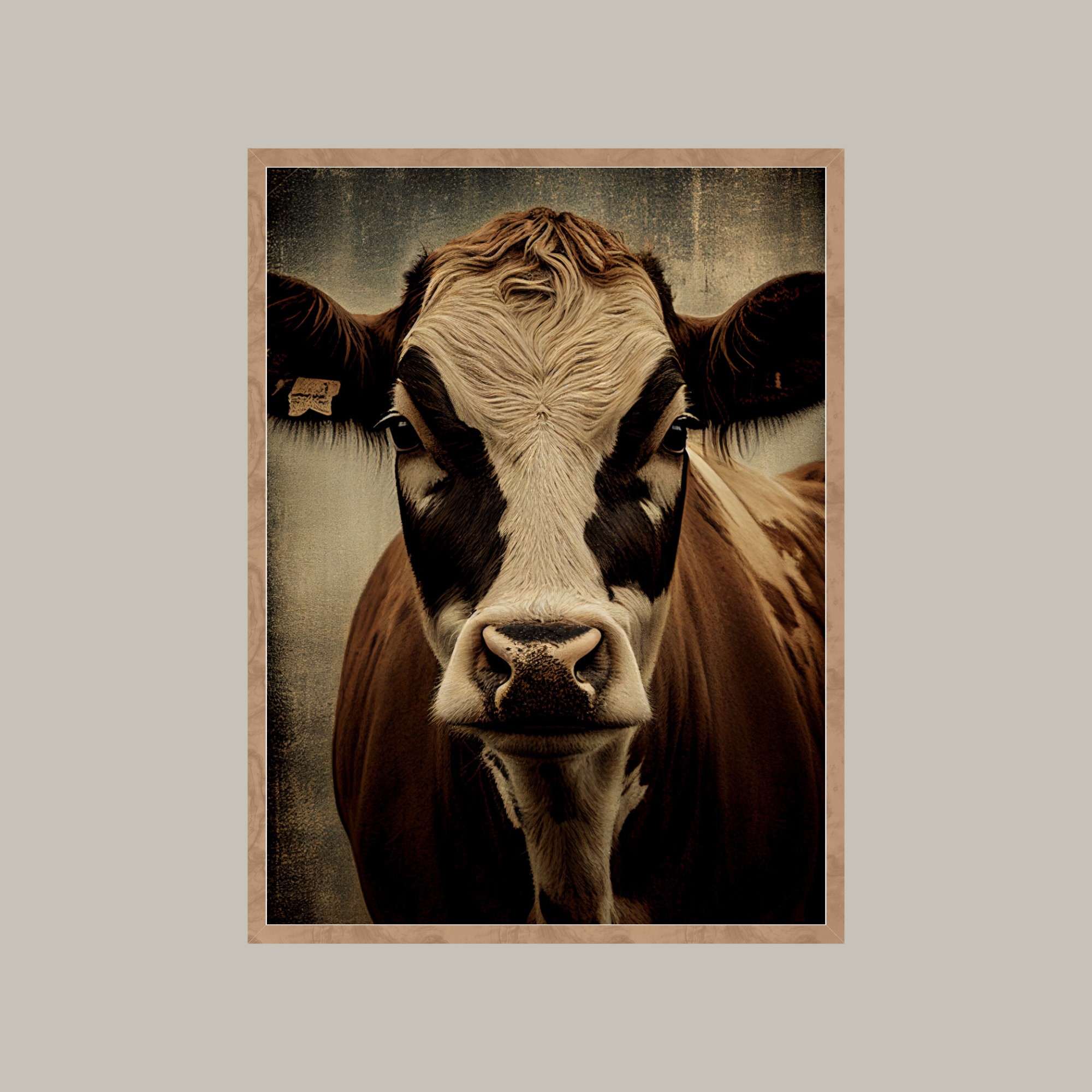 Cow Painting Wall Art Farmhouse Cow Picture Farmhouse Cow Wall Etsy