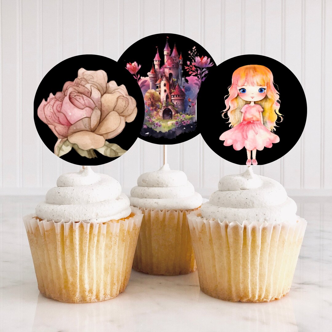 Princess Cupcake Toppers Royal Party Supplies Princess Birthday Once