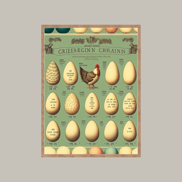 Vintage Egg Print - Etsy