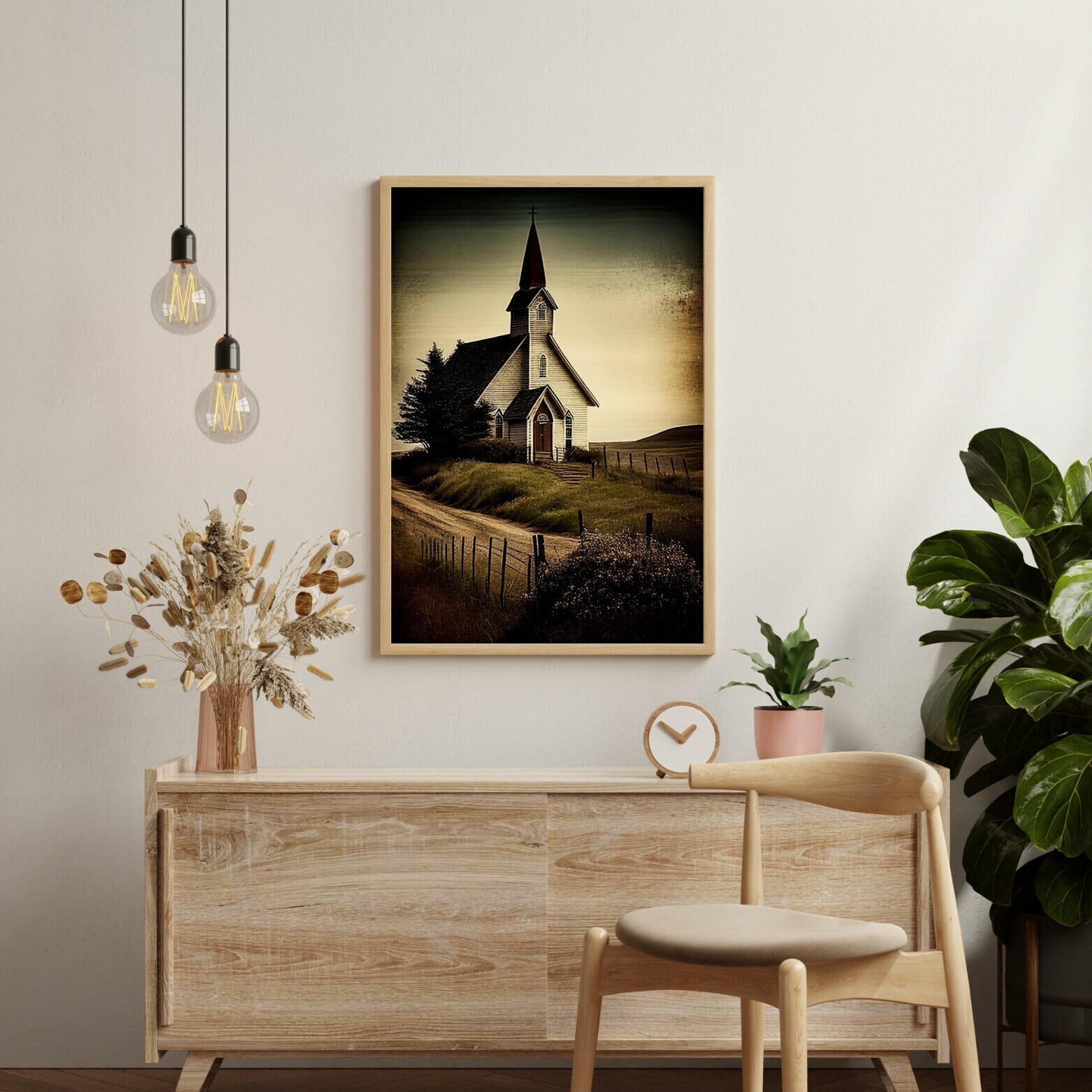 Printable Country Church Wall Art Old Country Church Print Vintage Church Painting White Church