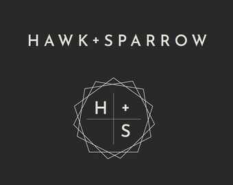 Minimalist Premade Logo | Round Watermark | Customizable Branding | Instant Download | Editable Logo Template | Hawk + Sparrow