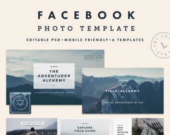 Facebook Cover Photo | Social Media Template | Facebook Timeline | Minimalist Branding | Instant Download | Editable PSD | Field+Alchemy