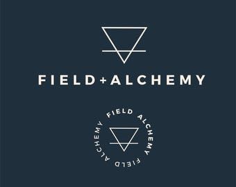 Minimalist Premade Logo | Field + Alchemy | Round Watermark | Lifestyle Branding | Instant Download | Business Logo | Editable PSD Template