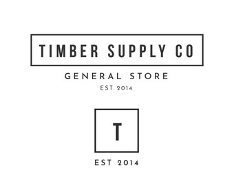 Minimalist Premade Logo | Timber Supply Co | General Store Lifestyle Branding | Round Watermark | Instant Download | Editable Template