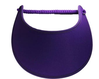 L190Purple visor with fabric trimmed edges.