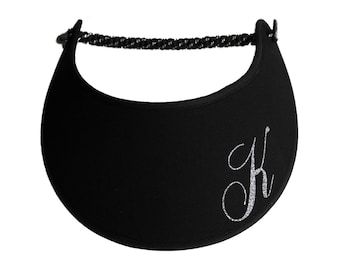 Bling and fabric trimmed edges.     Bling initials sparkle like crushed diamonds. A11K