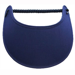 Navy Sun Visor with Fabric Trimmed Edges.