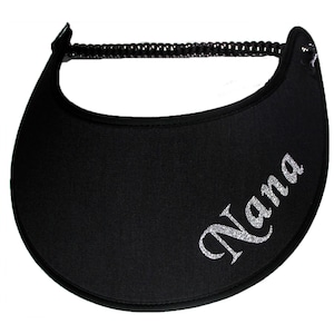 Customizable Grandma Sun Visors, Fabric-Trimmed Edges, Nana, Mimi, Gigi. Options.