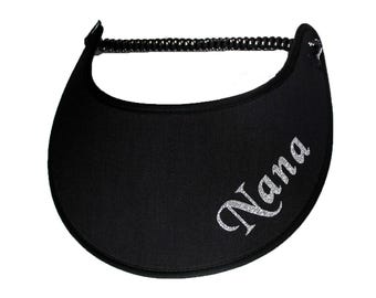 Customizable Grandma Sun Visors, Fabric-Trimmed Edges, Nana, Mimi, Gigi. Options.