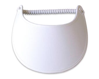 Sun Visor with Fabric-Trimmed Edges and Adjustable Coil