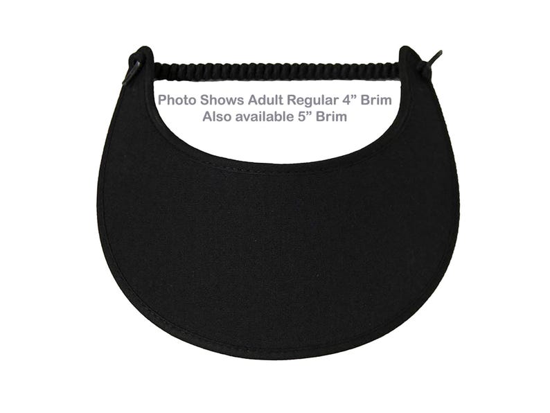 Solid black Ladies Sun Visor. Choose from Regular 4" Brim or 5" Wide- Brim. imagen 1