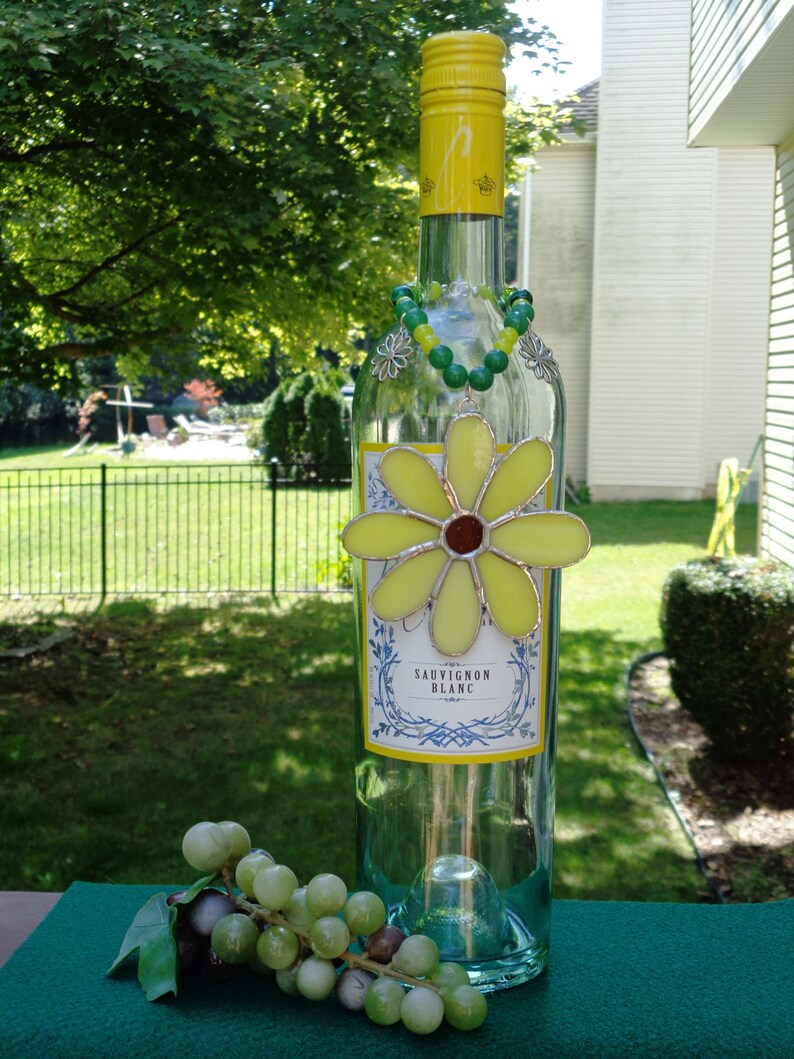 Pretty Sunflower Wine Bottle Decor... Etsy