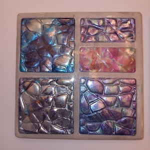 4 in × 4 in hand painted water ,heat and sratch proff coark backed stone coasters set of 2