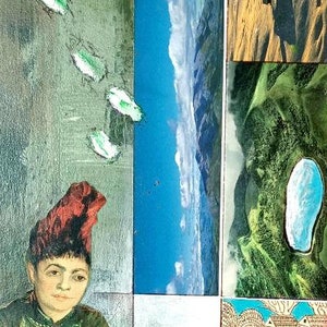 colagem de mídia mista sobre madeira &quot;ABSETH&quot;