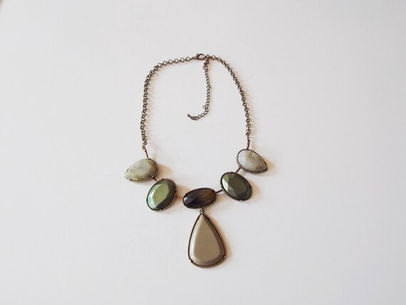 Green River Stone Teardrop Pendant Statement Neck… - image 2