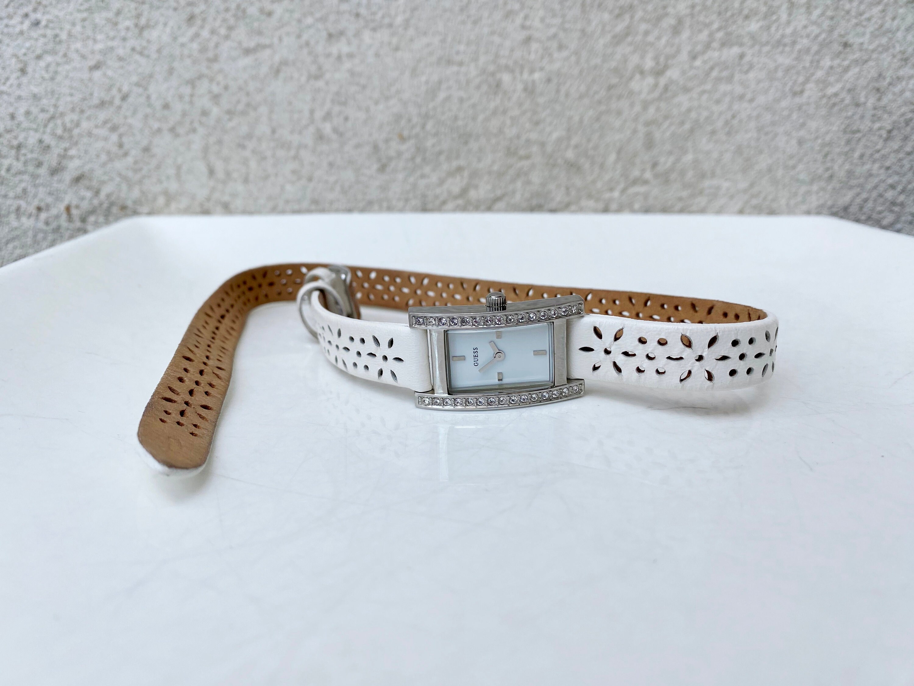 Guess White Wraparound Watch Small White Diamond Guess Watch With Cut-out Wrap Around  main image 2