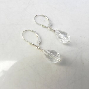 Swarovski Crystal Teardrop Dangle Earrings with Sterling Silver Lever Back Clasps image 2