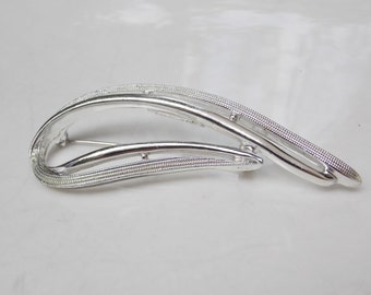 Modern Sarah Coventry Silver Pin, Clean Lines, Everyday Glamor