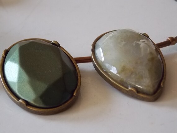 Green River Stone Teardrop Pendant Statement Neck… - image 7