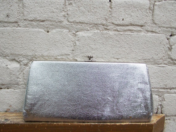 Vintage Silver Handbag Purse Clutch with Optional… - image 4