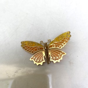 Gold Butterfly Pin with Golden Resin Wings