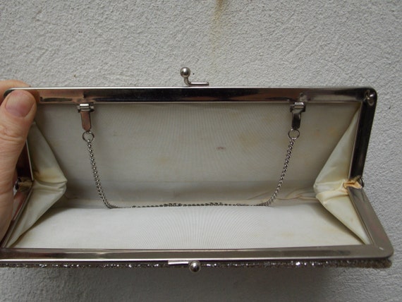 Vintage Silver Handbag Purse Clutch with Optional… - image 5