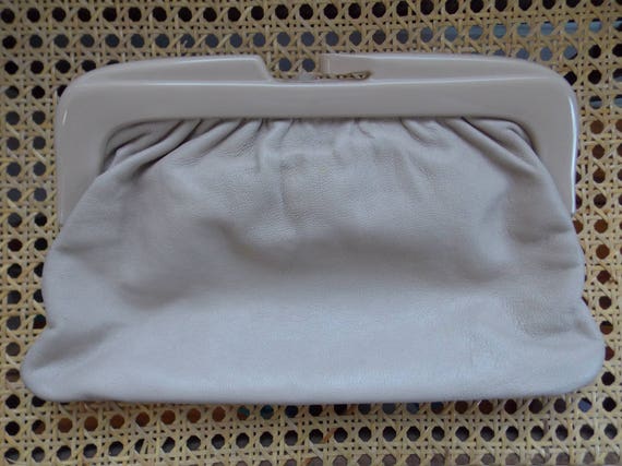 Vintage Italian Leather Clutch Purse, Buttery Cre… - image 5
