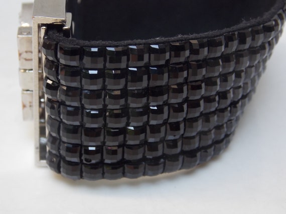 Black Silver Heart Bracelet, Interlocking Clasp, … - image 2