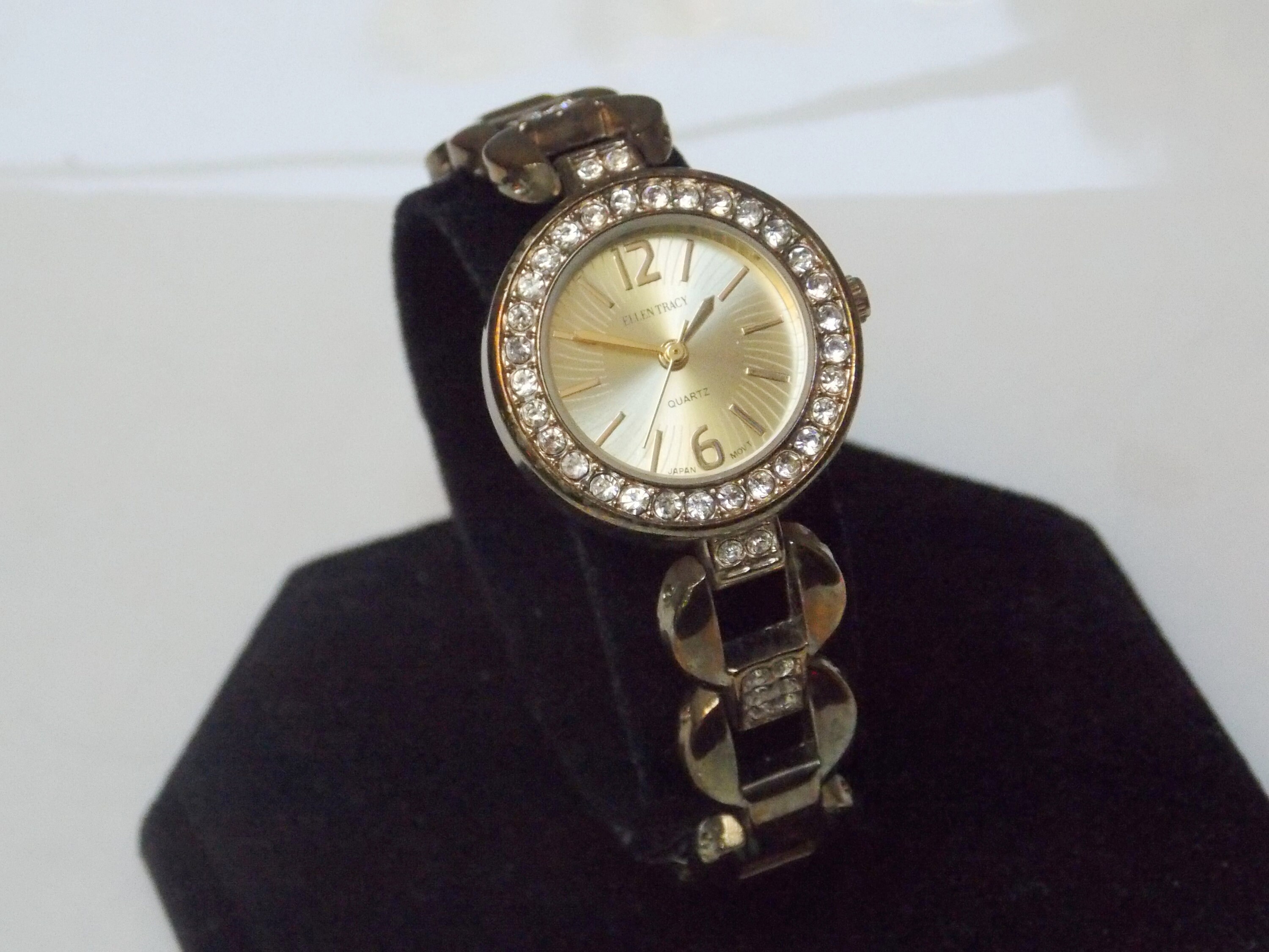 Gold Bracelet Ellen Tracy Watch With Rhinestones, Extra  display picture 1