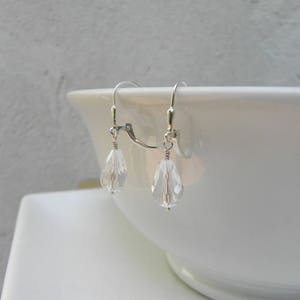 Swarovski Crystal Teardrop Dangle Earrings with Sterling Silver Lever Back Clasps image 1