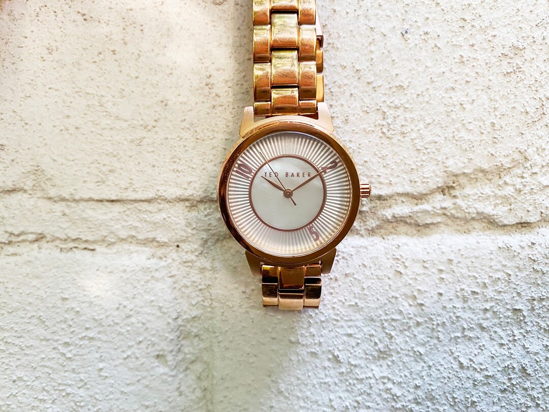 Round Polished Rose Gold Tone Ted Baker Watch - Etsy display picture 1