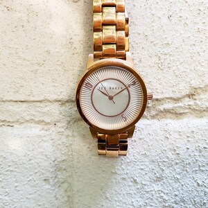 Round Polished Rose Gold Tone Ted Baker Watch