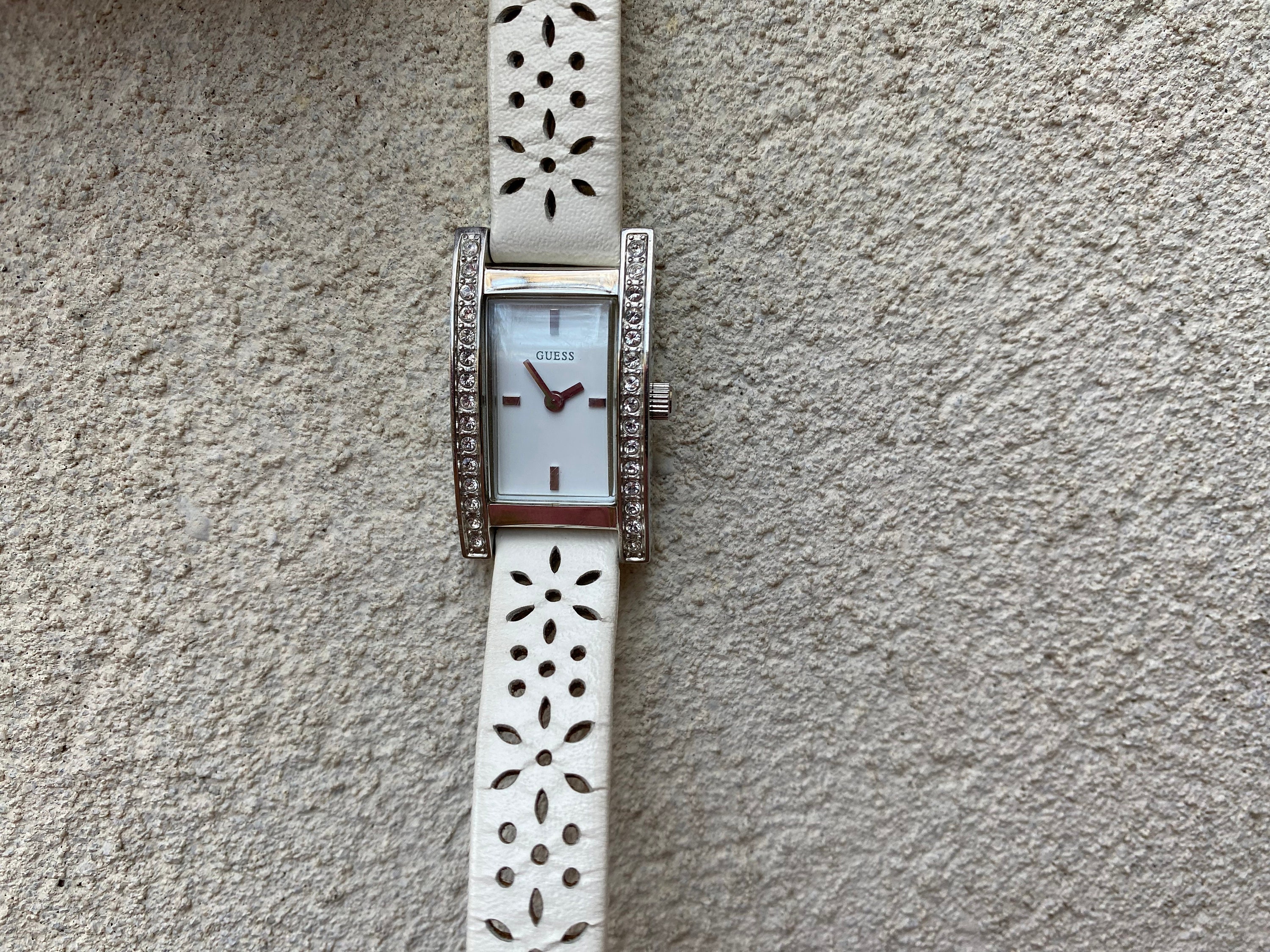 Guess White Wraparound Watch Small White Diamond Guess Watch With Cut-out Wrap Around  main image 3